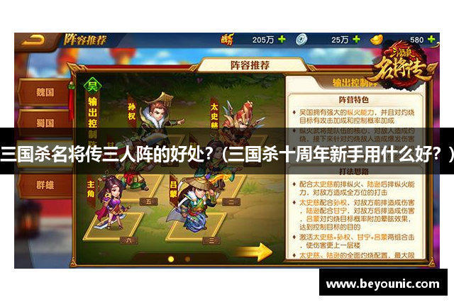 三国杀名将传三人阵的好处？(三国杀十周年新手用什么好？)